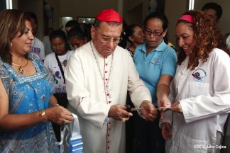 Cardenal Miguel inaugura Centro de Salud en La Libertad, Chontales