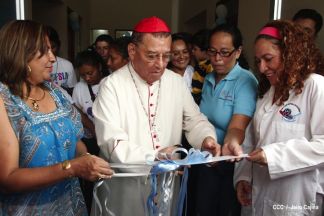 Cardenal Miguel inaugura Centro de Salud en La Libertad, Chontales