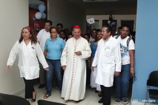 Cardenal Miguel inaugura Centro de Salud en La Libertad, Chontales