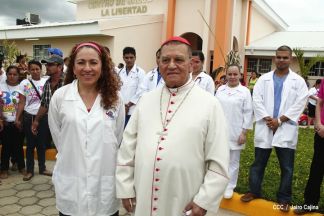 Cardenal Miguel inaugura Centro de Salud en La Libertad, Chontales