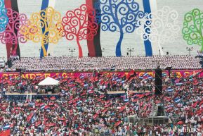 Rosario y Daniel celebran junto al pueblo 38 años de Revolución