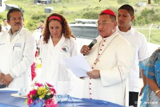 Cardenal Miguel inaugura Centro de Salud en La Libertad, Chontales