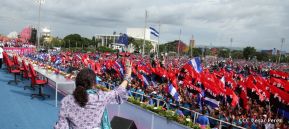 Rosario y Daniel celebran junto al pueblo 38 años de Revolución