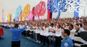 Rosario y Daniel celebran junto al pueblo 38 años de Revolución