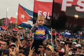 Rosario y Daniel celebran junto al pueblo 38 años de Revolución