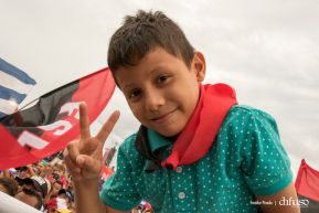 Rosario y Daniel celebran junto al pueblo 38 años de Revolución