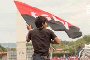 Rosario y Daniel celebran junto al pueblo 38 años de Revolución