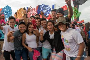 Rosario y Daniel celebran junto al pueblo 38 años de Revolución