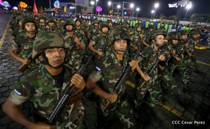 Desfile del Ejército de Nicaragua en saludo a su 38 aniversario
