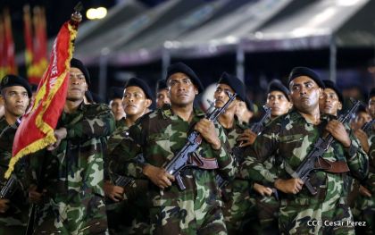 Desfile del Ejército de Nicaragua en saludo a su 38 aniversario