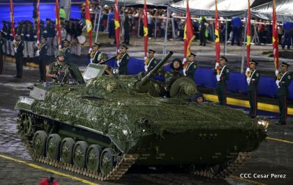 Desfile del Ejército de Nicaragua en saludo a su 38 aniversario