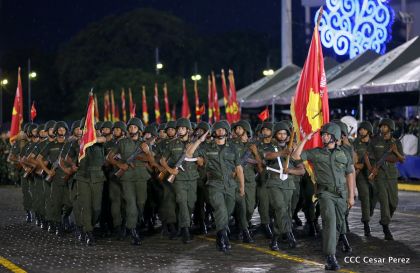 Desfile del Ejército de Nicaragua en saludo a su 38 aniversario