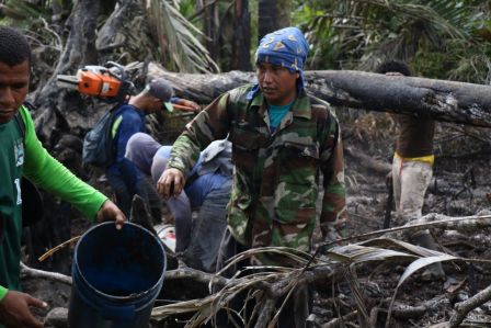 EN FOTOS: Ejército de Nicaragua trabaja para sofocar incendio en Indio Maíz