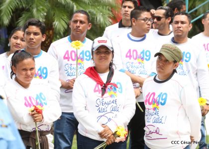 Comandante Carlos Fonseca, aquí estamos siempre luchando por la paz, porque queremos la paz