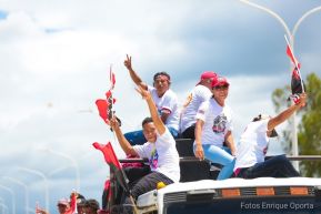 Caravanas de la victoria entran a Managua 