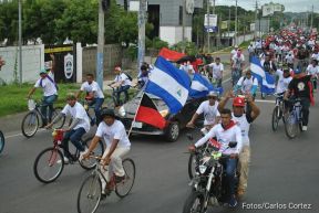 Caravanas de la victoria entran a Managua 