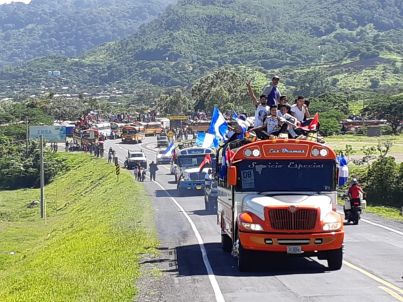 Caravanas de la victoria entran a Managua 