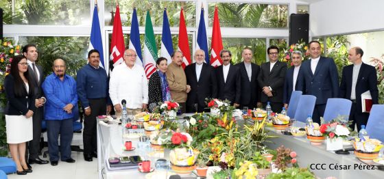 Encuentro del presidente Daniel Ortega y la compañera Rosario Murillo con el canciller de Irán