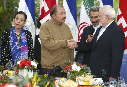 Encuentro del presidente Daniel Ortega y la compañera Rosario Murillo con el canciller de Irán