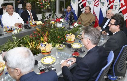 Encuentro del presidente Daniel Ortega y la compañera Rosario Murillo con el canciller de Irán