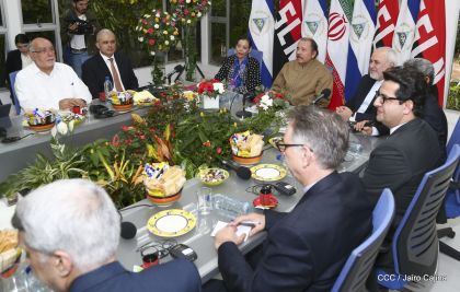 Encuentro del presidente Daniel Ortega y la compañera Rosario Murillo con el canciller de Irán