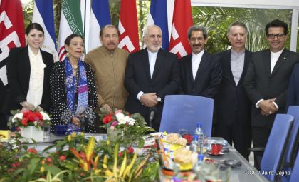 Encuentro del presidente Daniel Ortega y la compañera Rosario Murillo con el canciller de Irán