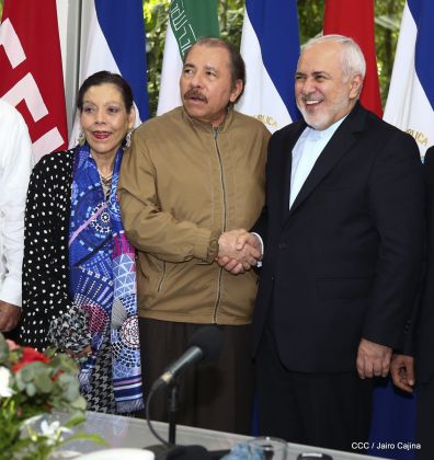 Encuentro del presidente Daniel Ortega y la compañera Rosario Murillo con el canciller de Irán