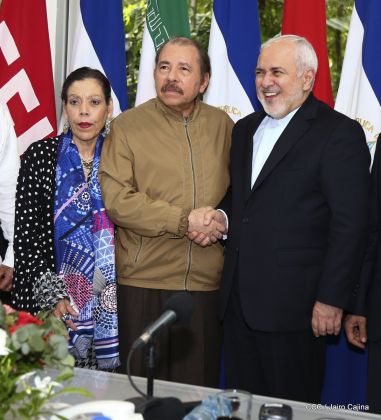 Encuentro del presidente Daniel Ortega y la compañera Rosario Murillo con el canciller de Irán