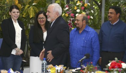 Encuentro del presidente Daniel Ortega y la compañera Rosario Murillo con el canciller de Irán