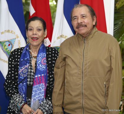 Encuentro del presidente Daniel Ortega y la compañera Rosario Murillo con el canciller de Irán