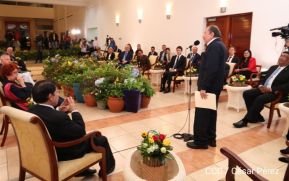 Presidente Daniel Ortega y vicepresidenta Rosario Murillo reciben cartas credenciales de 11 nuevos embajadores