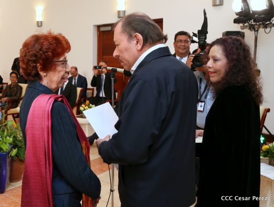 Presidente Daniel Ortega y vicepresidenta Rosario Murillo reciben cartas credenciales de 11 nuevos embajadores