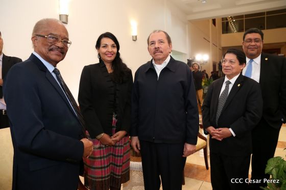 Presidente Daniel Ortega y vicepresidenta Rosario Murillo reciben cartas credenciales de 11 nuevos embajadores