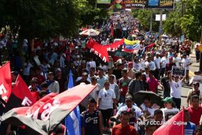 Capitalinos caminan en defensa de sus derechos y en solidaridad con Bolivia