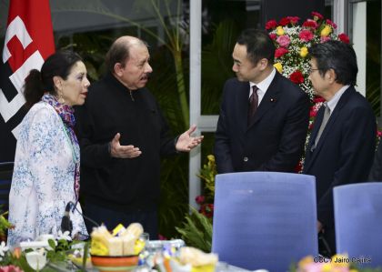 Ministro de Estado para Asuntos Exteriores de Japón durante su visita en Nicaragua