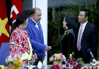 Hermandad y compañerismo en reunión del presidente Daniel  Ortega y vicepresidenta Rosario Murillo con delegación de alto nivel de Vietnam