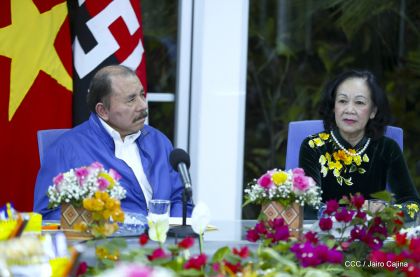 Hermandad y compañerismo en reunión del presidente Daniel  Ortega y vicepresidenta Rosario Murillo con delegación de alto nivel de Vietnam