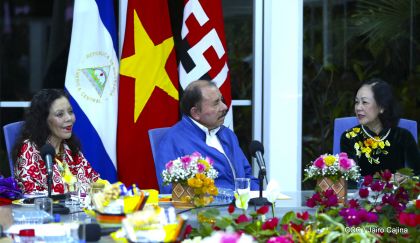Hermandad y compañerismo en reunión del presidente Daniel  Ortega y vicepresidenta Rosario Murillo con delegación de alto nivel de Vietnam