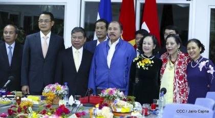 Hermandad y compañerismo en reunión del presidente Daniel  Ortega y vicepresidenta Rosario Murillo con delegación de alto nivel de Vietnam