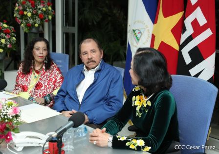 Hermandad y compañerismo en reunión del presidente Daniel  Ortega y vicepresidenta Rosario Murillo con delegación de alto nivel de Vietnam