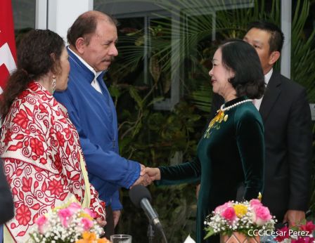 Hermandad y compañerismo en reunión del presidente Daniel  Ortega y vicepresidenta Rosario Murillo con delegación de alto nivel de Vietnam