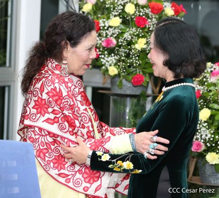 Hermandad y compañerismo en reunión del presidente Daniel  Ortega y vicepresidenta Rosario Murillo con delegación de alto nivel de Vietnam