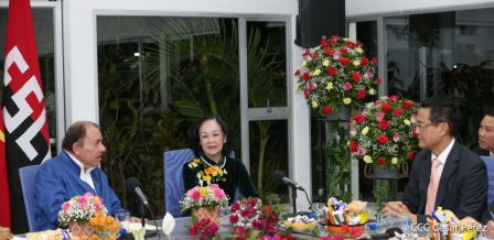 Hermandad y compañerismo en reunión del presidente Daniel  Ortega y vicepresidenta Rosario Murillo con delegación de alto nivel de Vietnam