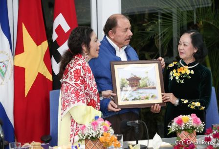 Hermandad y compañerismo en reunión del presidente Daniel  Ortega y vicepresidenta Rosario Murillo con delegación de alto nivel de Vietnam