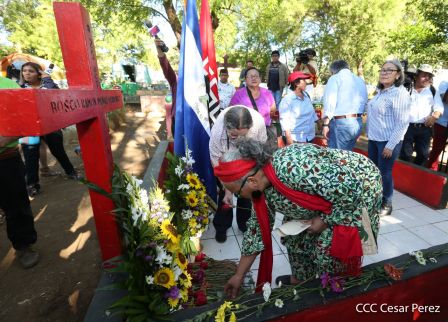 Homenaje a Héroes y Mártires de la gesta de Los Sabogales en Monimbó