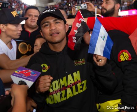 Así recibió Nicaragua a su cinco veces campeón mundial Román "Chocolatito" González