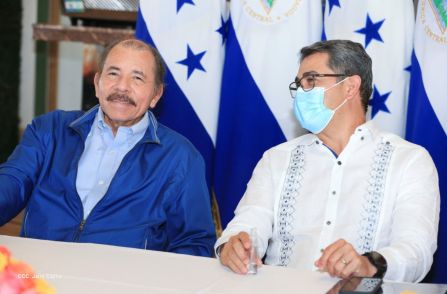 Así fue el encuentro del Presidente Daniel  y la Compañera Rosario con el Presidente de Honduras
