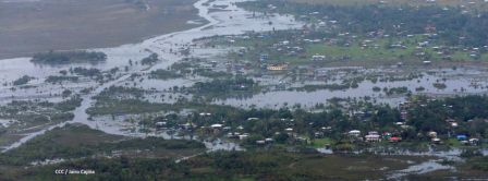 Recorrido aéreo´de exploración de Ineter y Marena por zonas afectadas por huracanes Eta y Iota