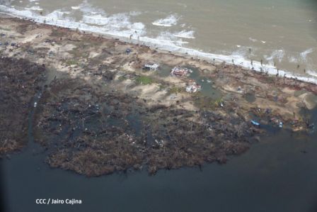 Recorrido aéreo´de exploración de Ineter y Marena por zonas afectadas por huracanes Eta y Iota