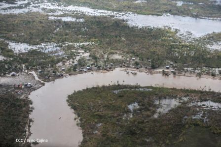 Vista aérea de Bilwi ,Prinzapolka  y Alamikamba despues del paso de dos huracanes